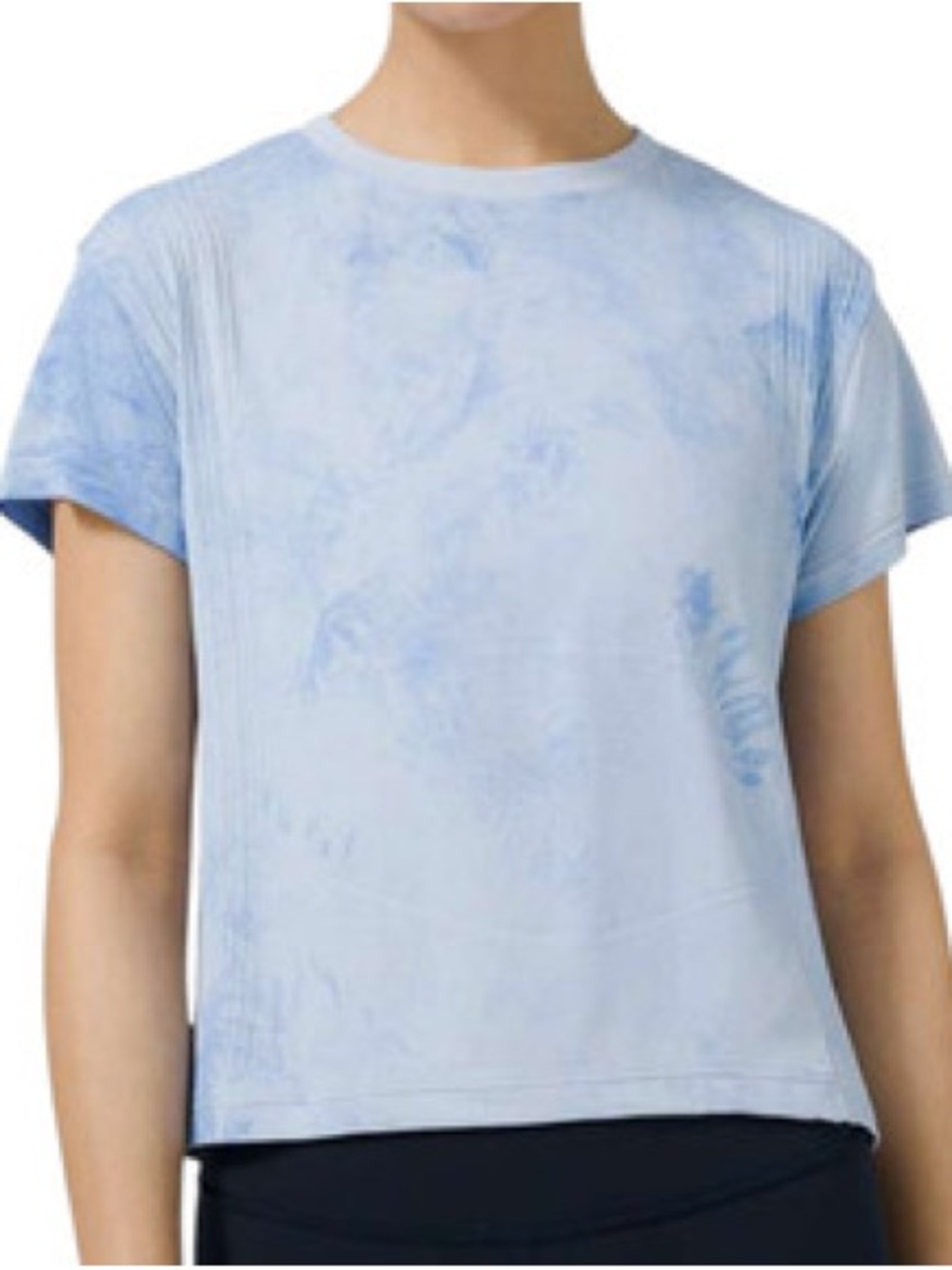 Rare Lululemon Train To Be Short Sleeve Blue Tie-Dye Mesh Shirt Estimate Size 6